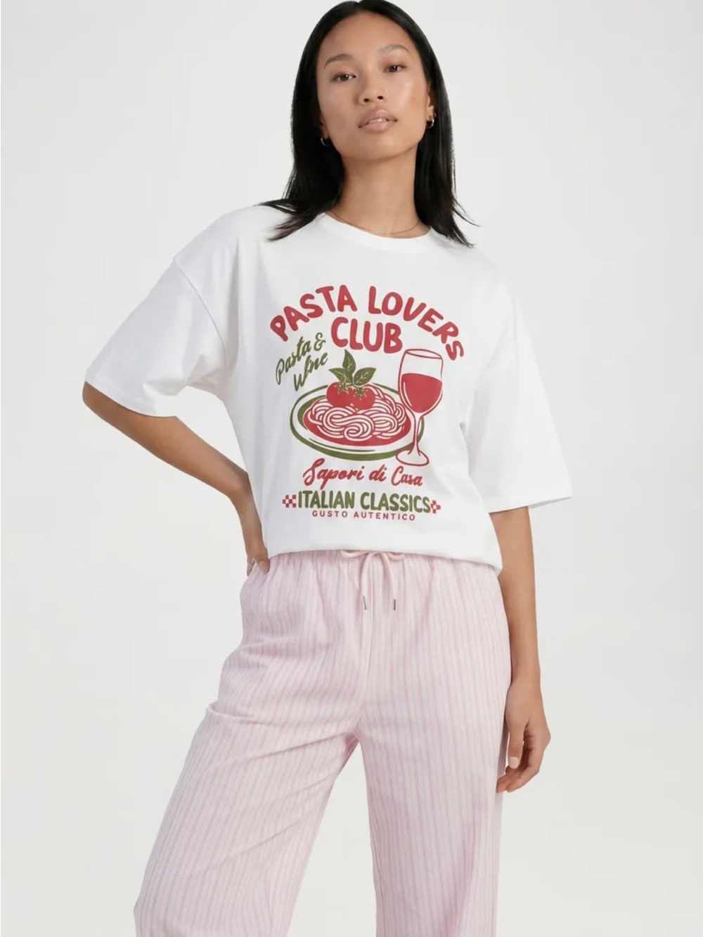 Boohoo White Crew Neck printed T-shirt